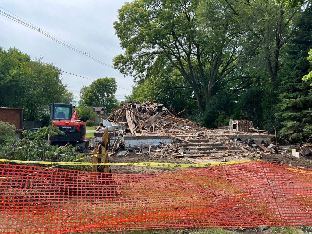 Demolished an old building